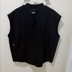 FIGS Black Sleeveless Band-Collar Tunic Rafaela Oversized